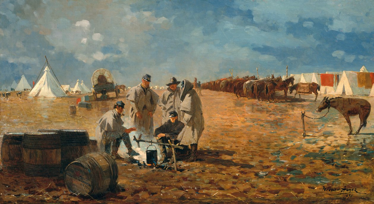 Rainy Day in Camp by Winslow Homer