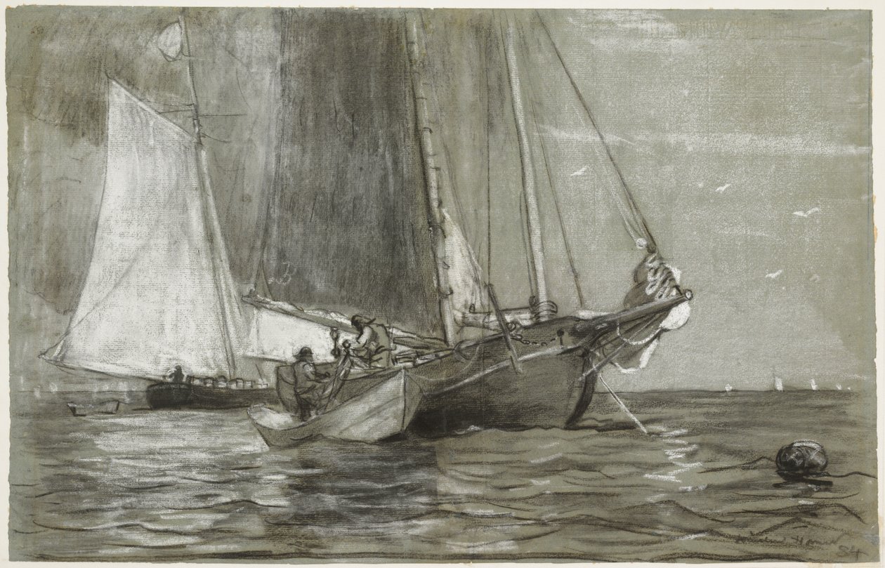 Schooner at Anchor by Winslow Homer