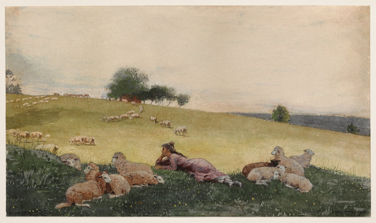Shepherdess of Houghton Farm by Winslow Homer