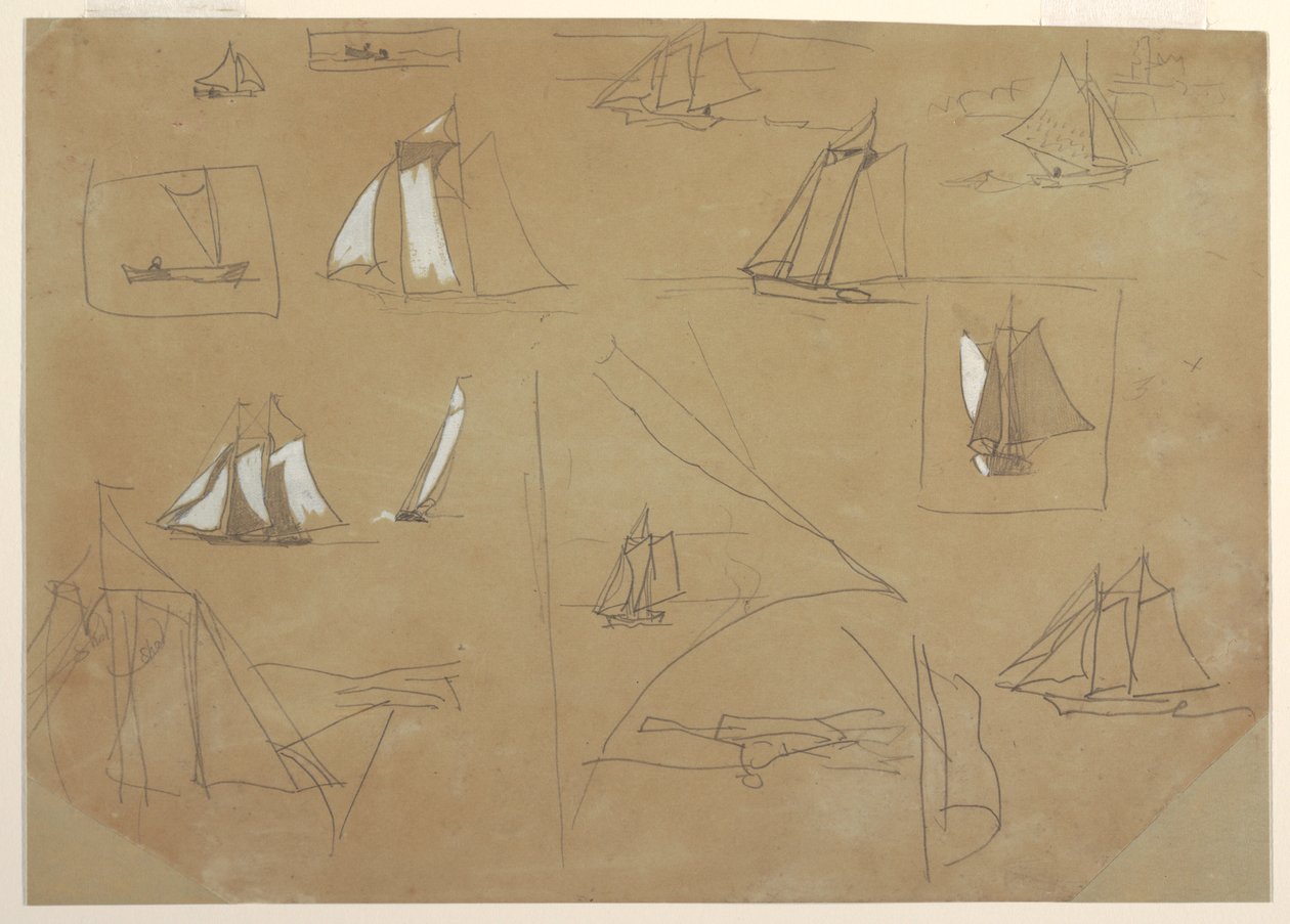Sketches of Sailing Boats by Winslow Homer