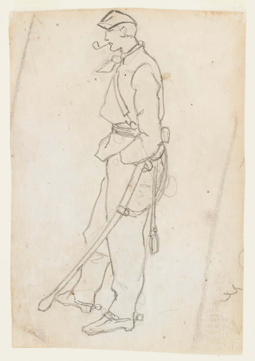 Soldier with Sword and Pipe by Winslow Homer