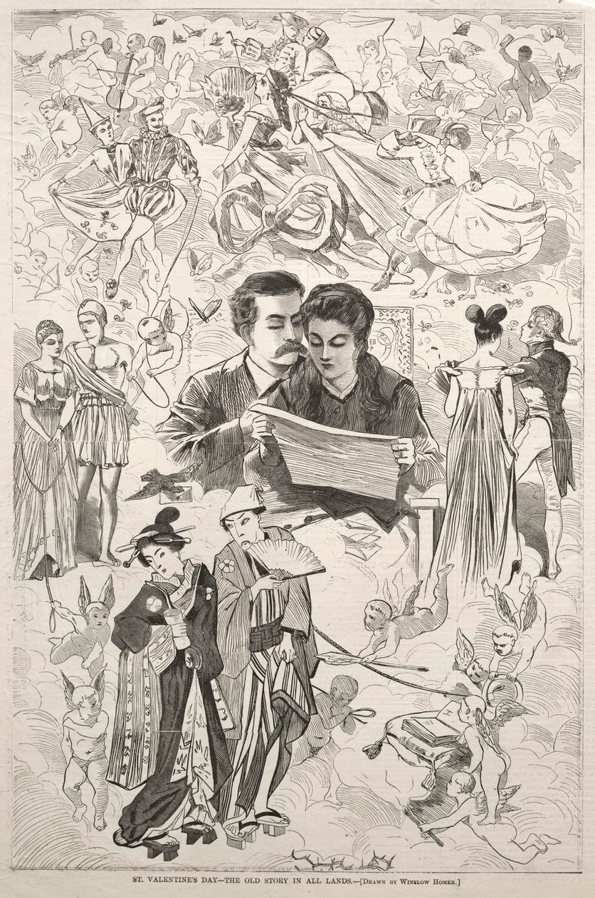 St. Valentines - The Old Story in All Lands, 1868 by Winslow Homer