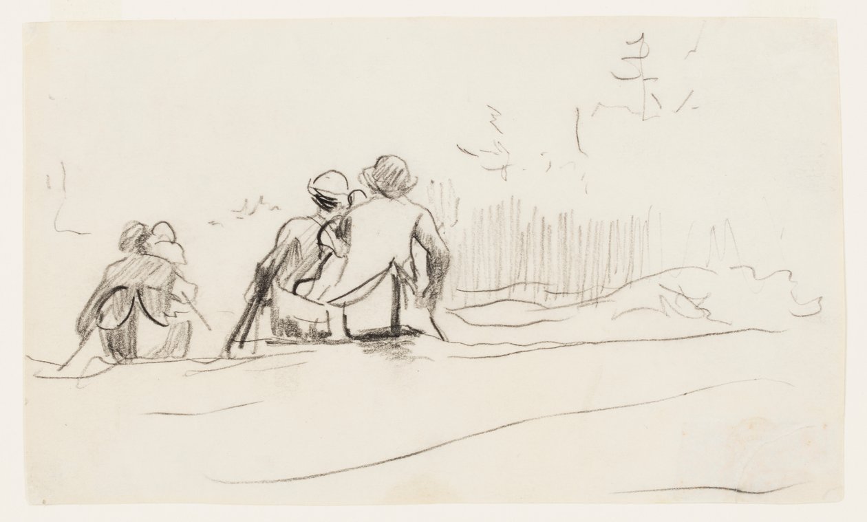 Stern View of Two Canoes by Winslow Homer
