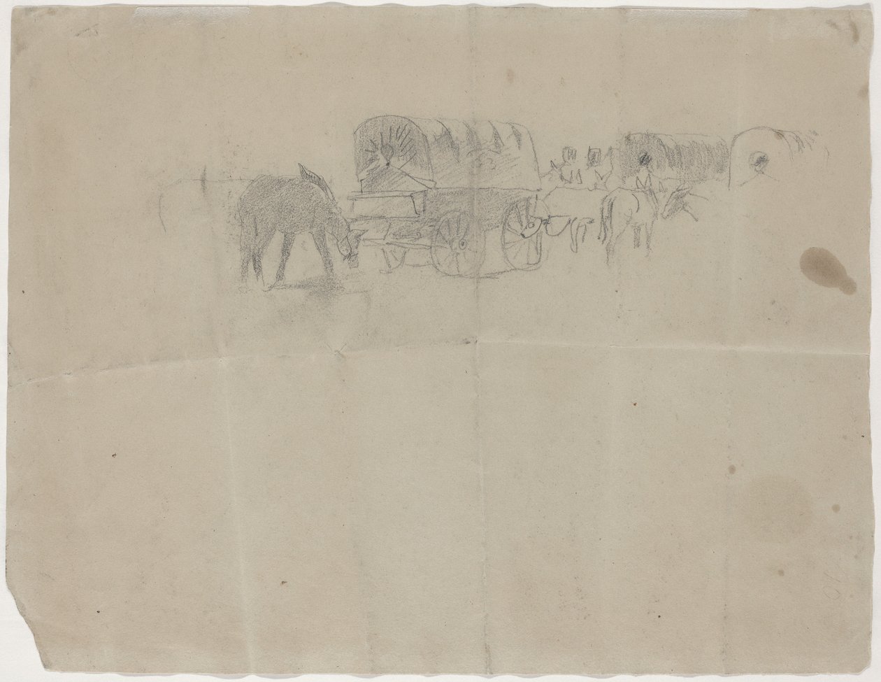 Supply Train and Mules (verso) by Winslow Homer