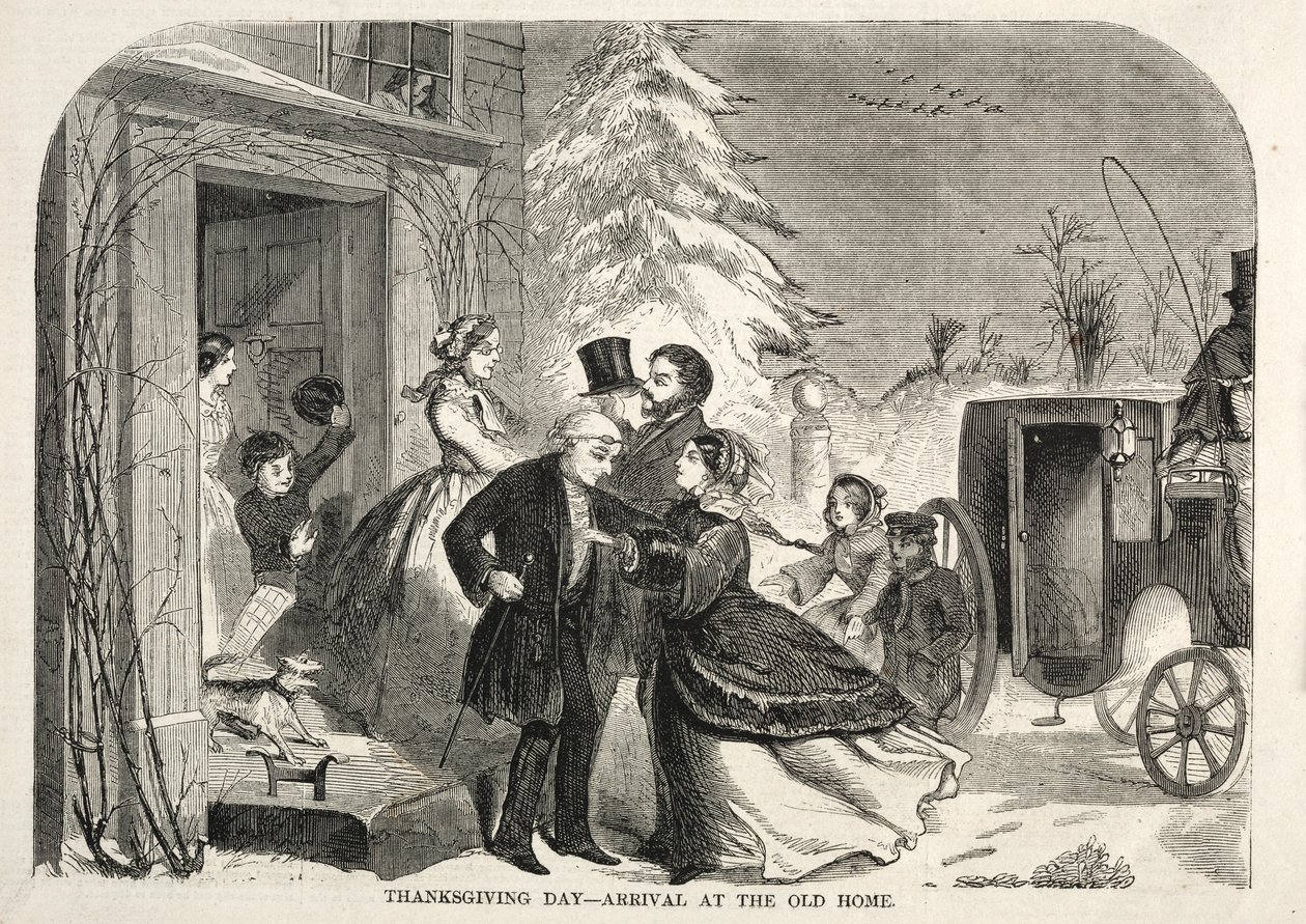 Thanksgiving Day - Arrival at the Old Home, 1858 by Winslow Homer