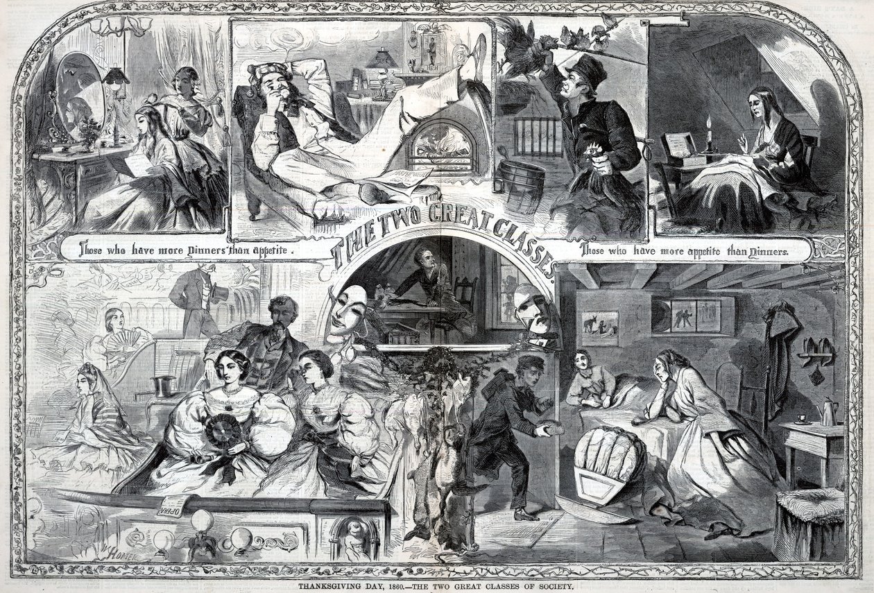 Thanksgiving Day, 1860 - The Two Great Classes of Society by Winslow Homer