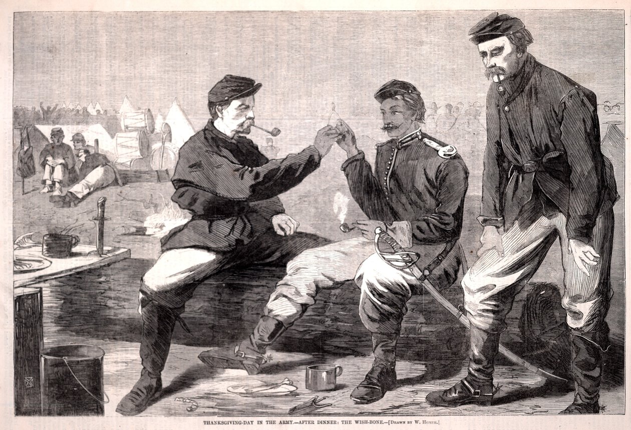 Thanksgiving Day in the Army--After Dinner: The Wish-bone, from Harper