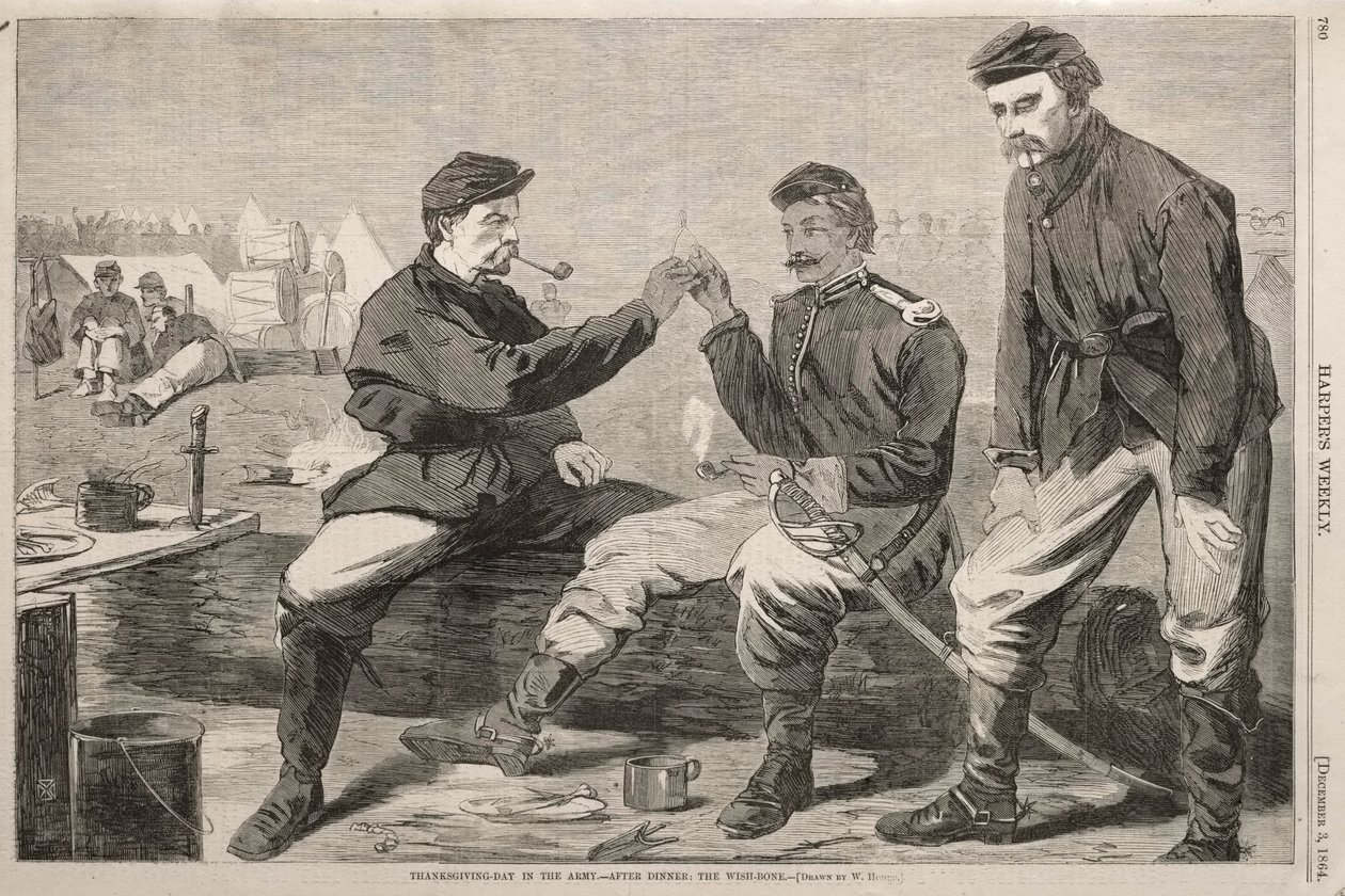 Thanksgiving Day in the Army - After Dinner: The Wish-Bone by Winslow Homer