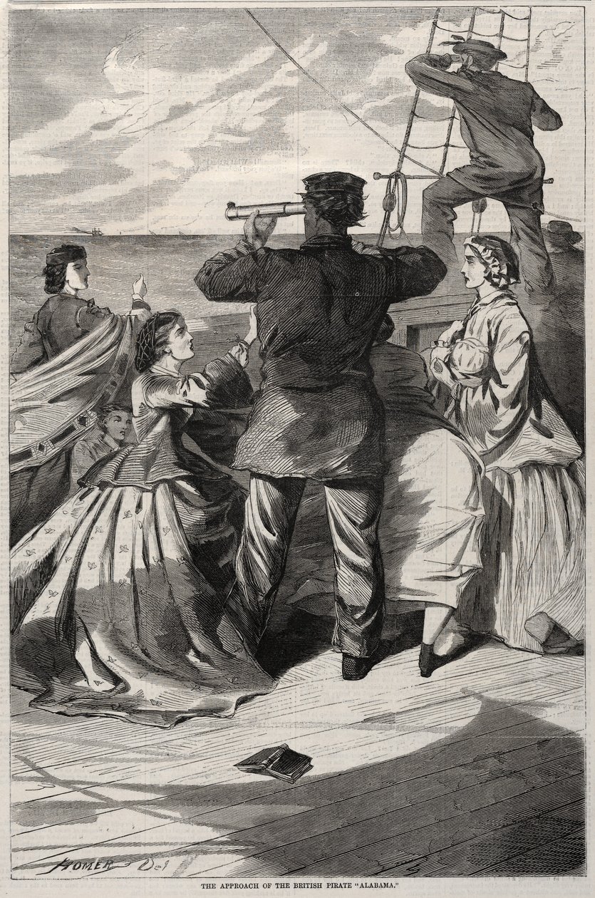 The Approach of the British Pirate Alabama by Winslow Homer