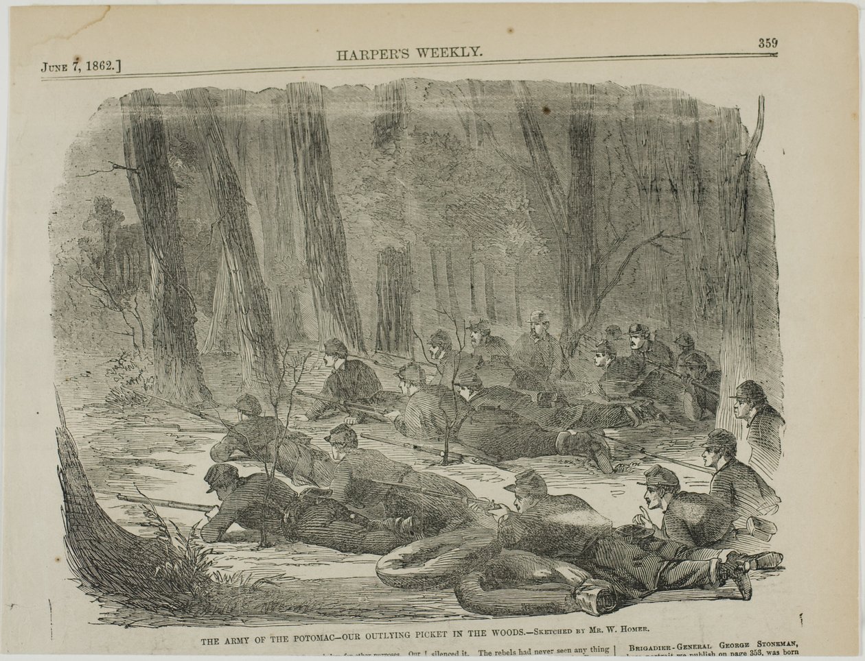 The Army of The Potomac—Our Outlying Picket in the Woods by Winslow Homer