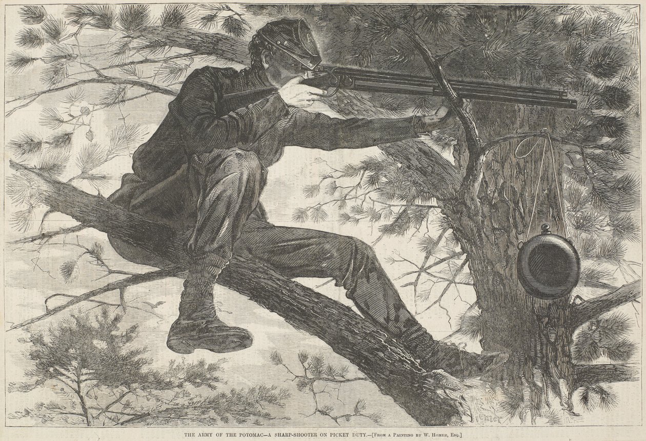 The Army of the Potomac--A Sharp-Shooter on Picket Duty by Winslow Homer