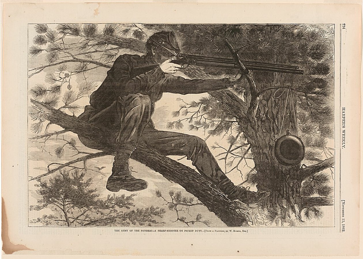 The Army of the Potomac—A Sharp-Shooter on Picket Duty by Winslow Homer