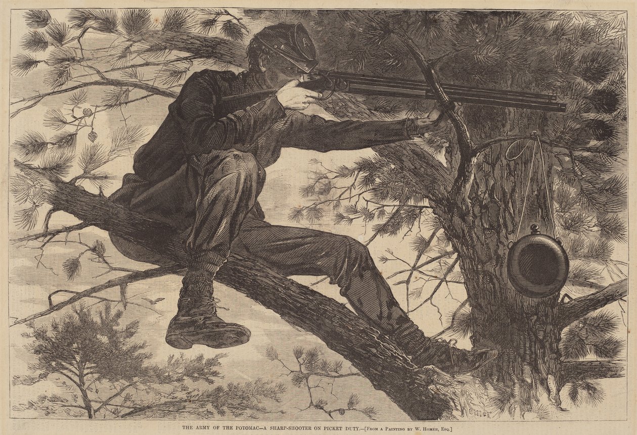 The Army of the Potomac - A Sharp-Shooter on Picket Duty by Winslow Homer