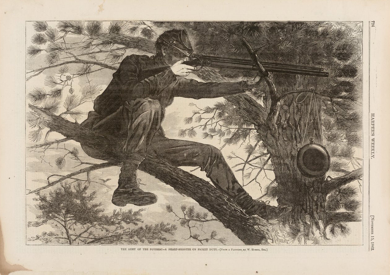 The Army of the Potomac, A Sharp-Shooter on Picket Duty, Published in Harper
