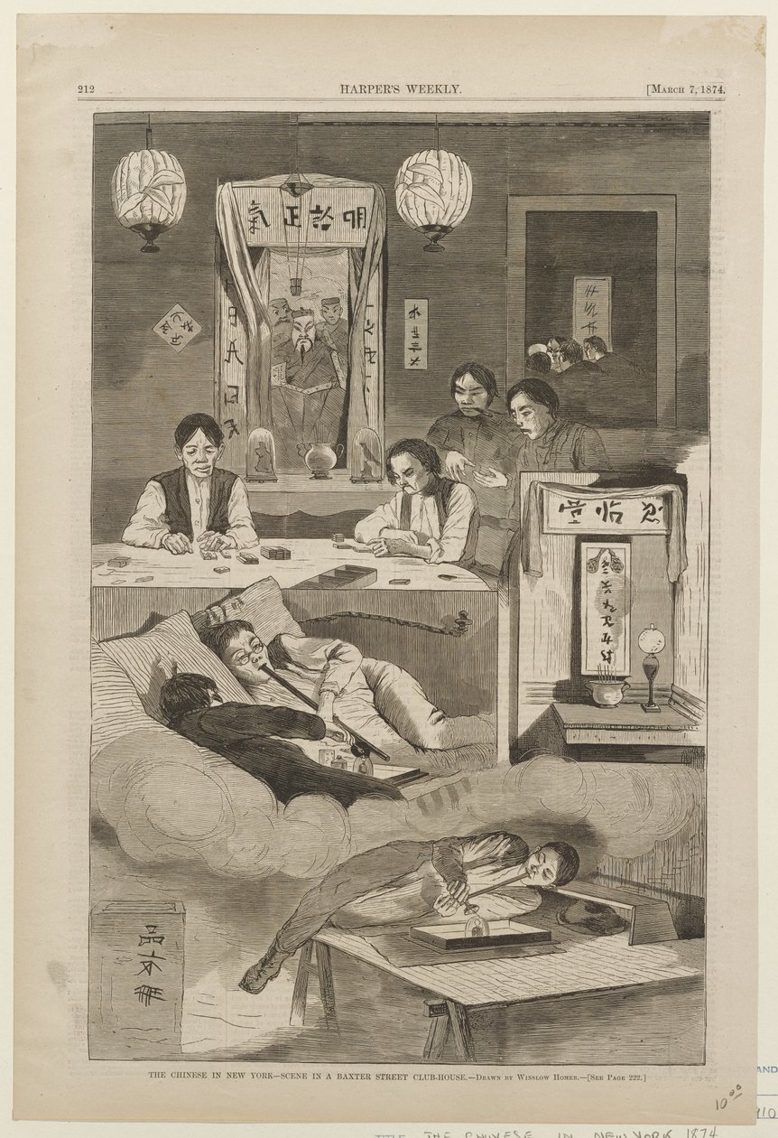 The Chinese in New York -- Scene in a Baxter St. Club House by Winslow Homer