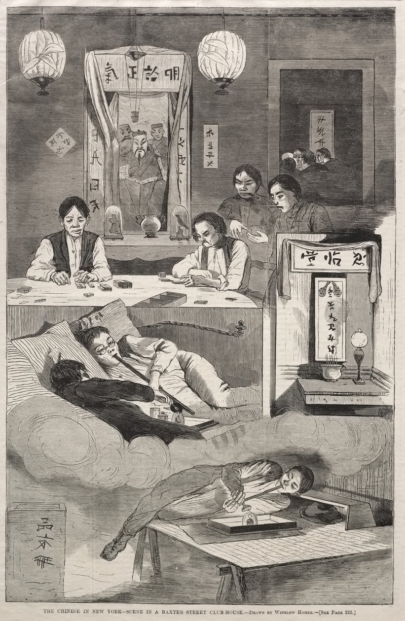 The Chinese in New York - Scene in a Baxter Street Club-House by Winslow Homer