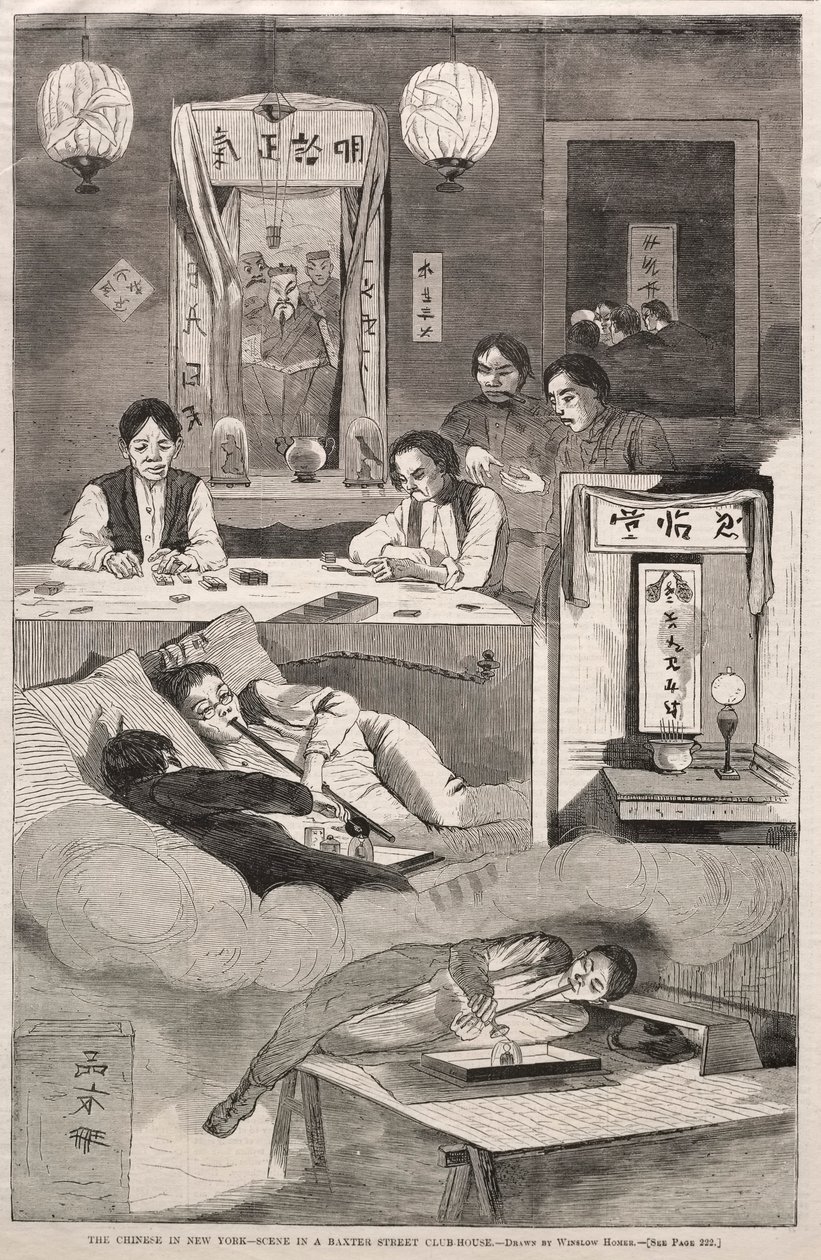 The Chinese in New York - Scene in a Baxter Street Club-House, 1874 by Winslow Homer