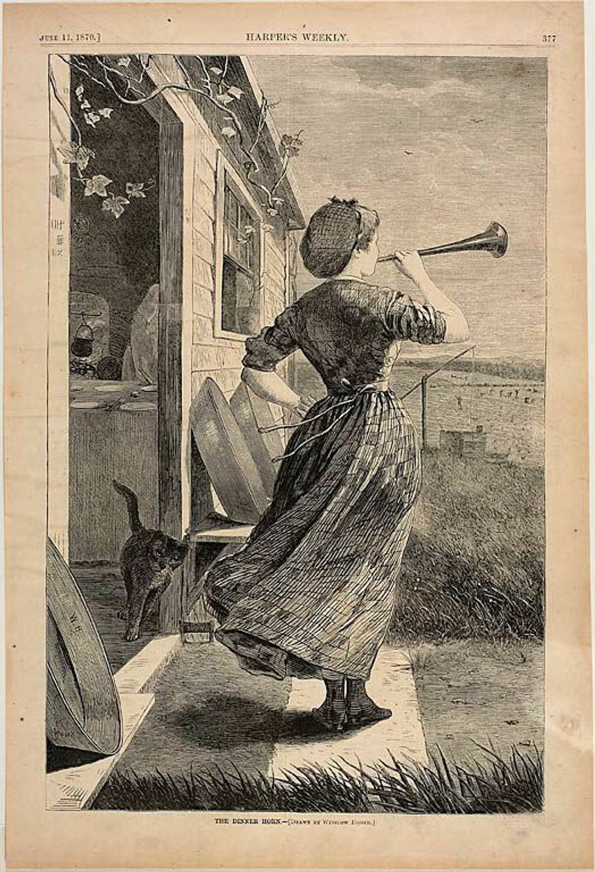 The Dinner Horn by Winslow Homer
