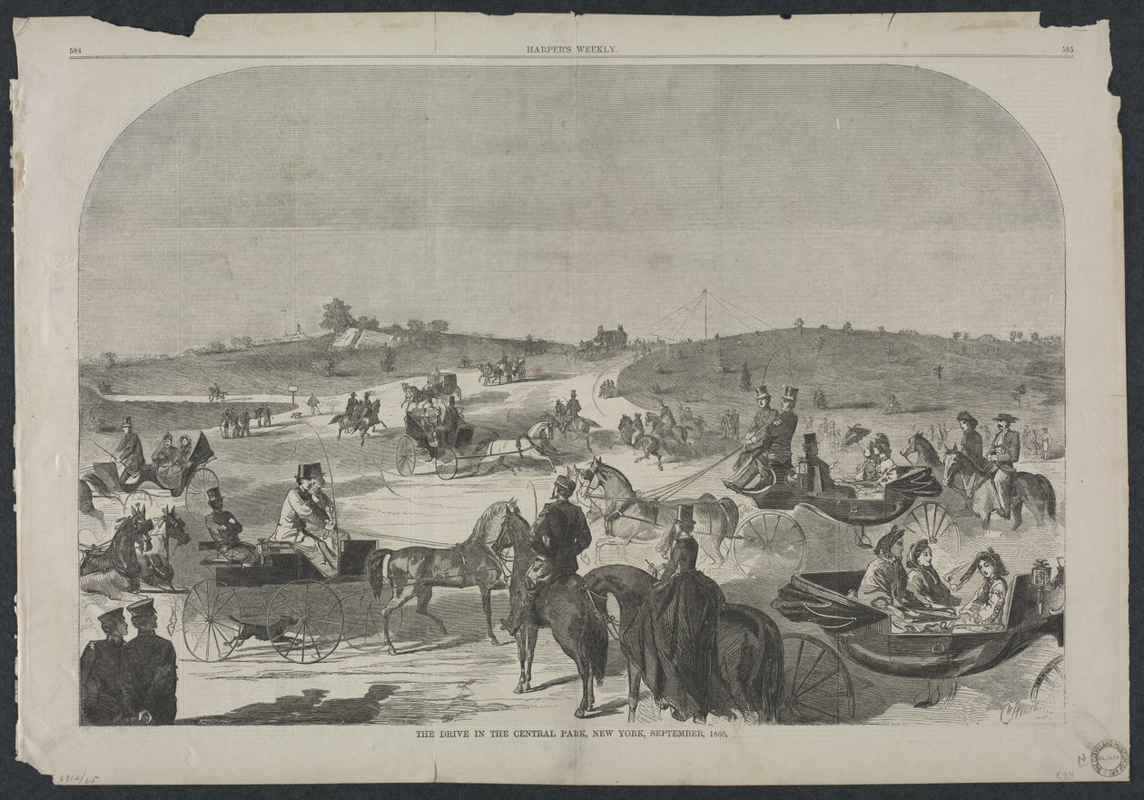 The Drive in Central Park, New York, September, 1860 by Winslow Homer