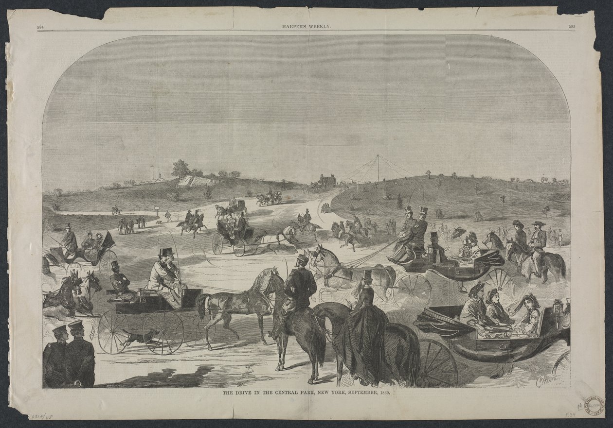 The Drive in Central Park, New York, September 1860 by Winslow Homer
