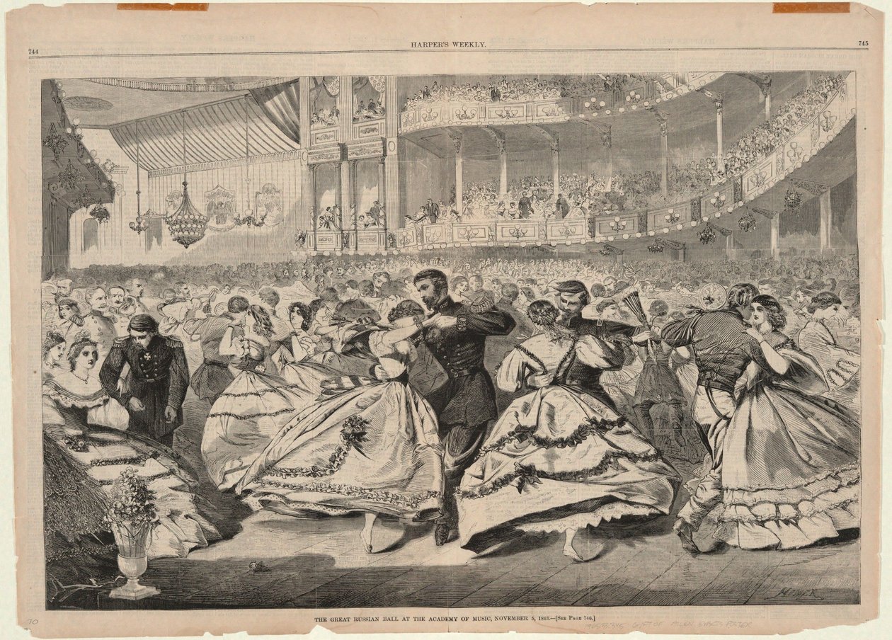 The Great Russian Ball at the Academy of Music, November 5, 1863, from Harper