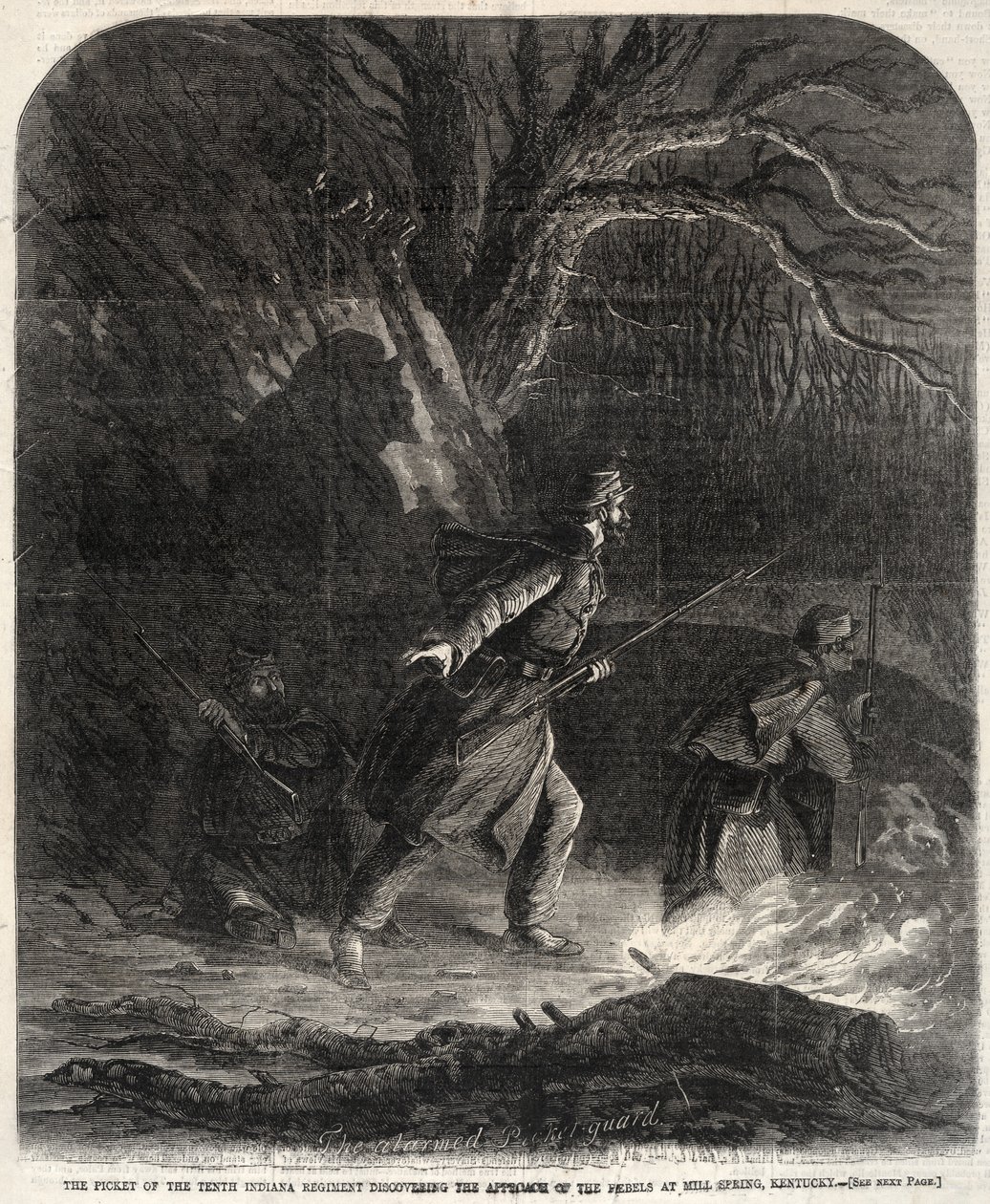The Picket of the Tenth Indiana Regiment Discovering the Approach of the Rebels by Winslow Homer