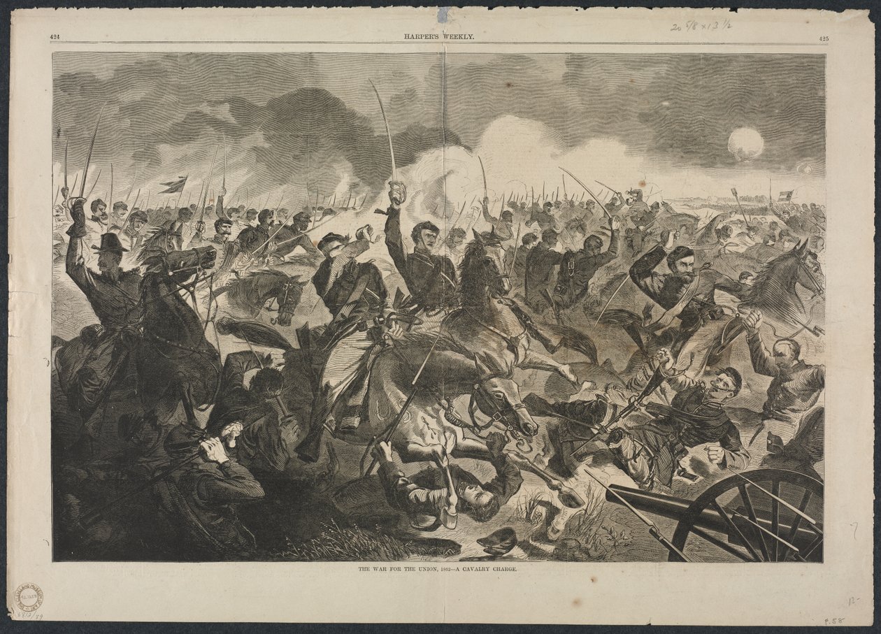 The War for the Union, 1862 - A Cavalry Charge by Winslow Homer
