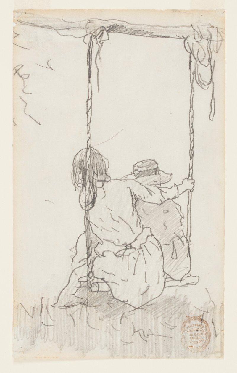 Two Girls on a Swing by Winslow Homer