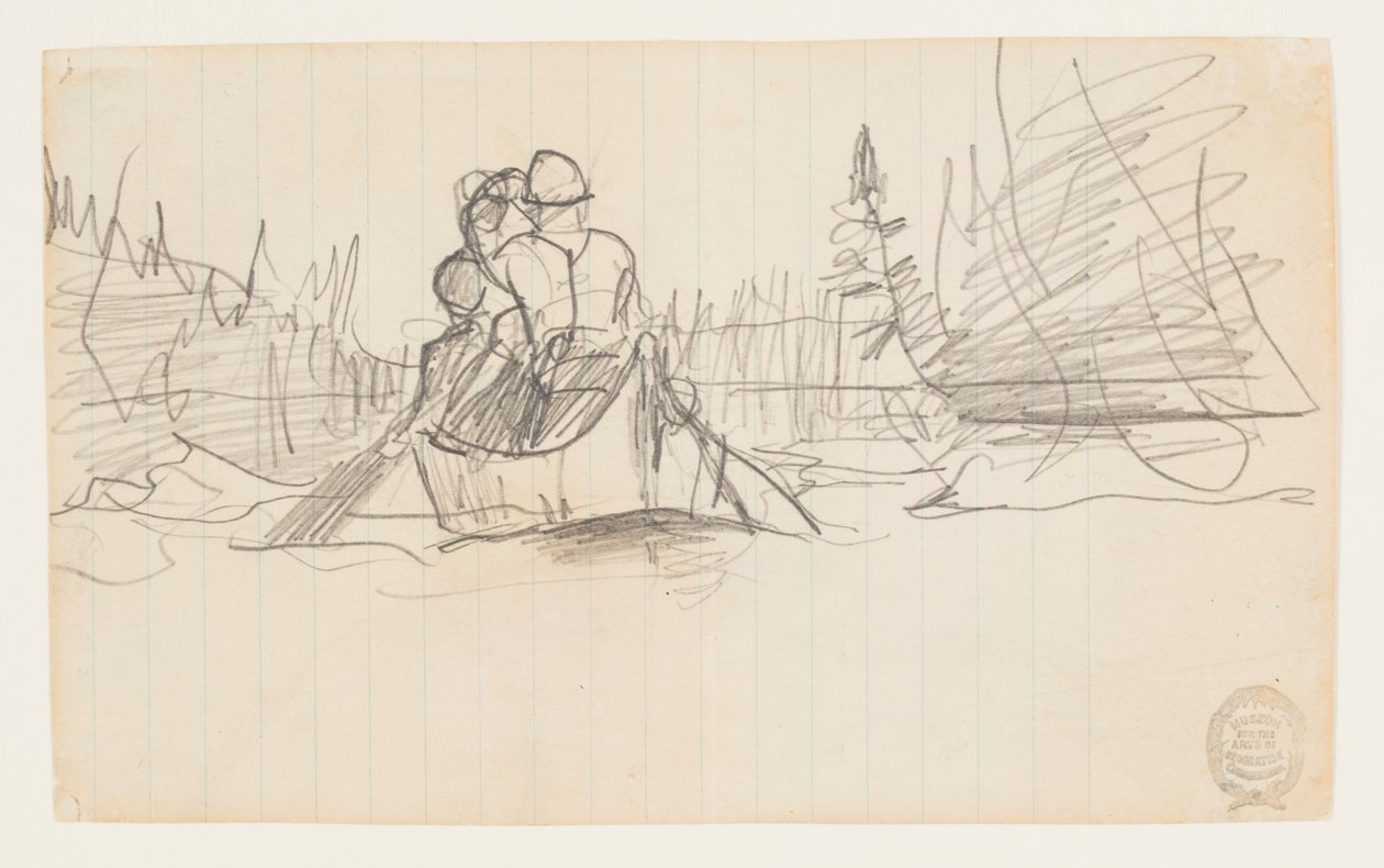 Two Men in a Canoe by Winslow Homer
