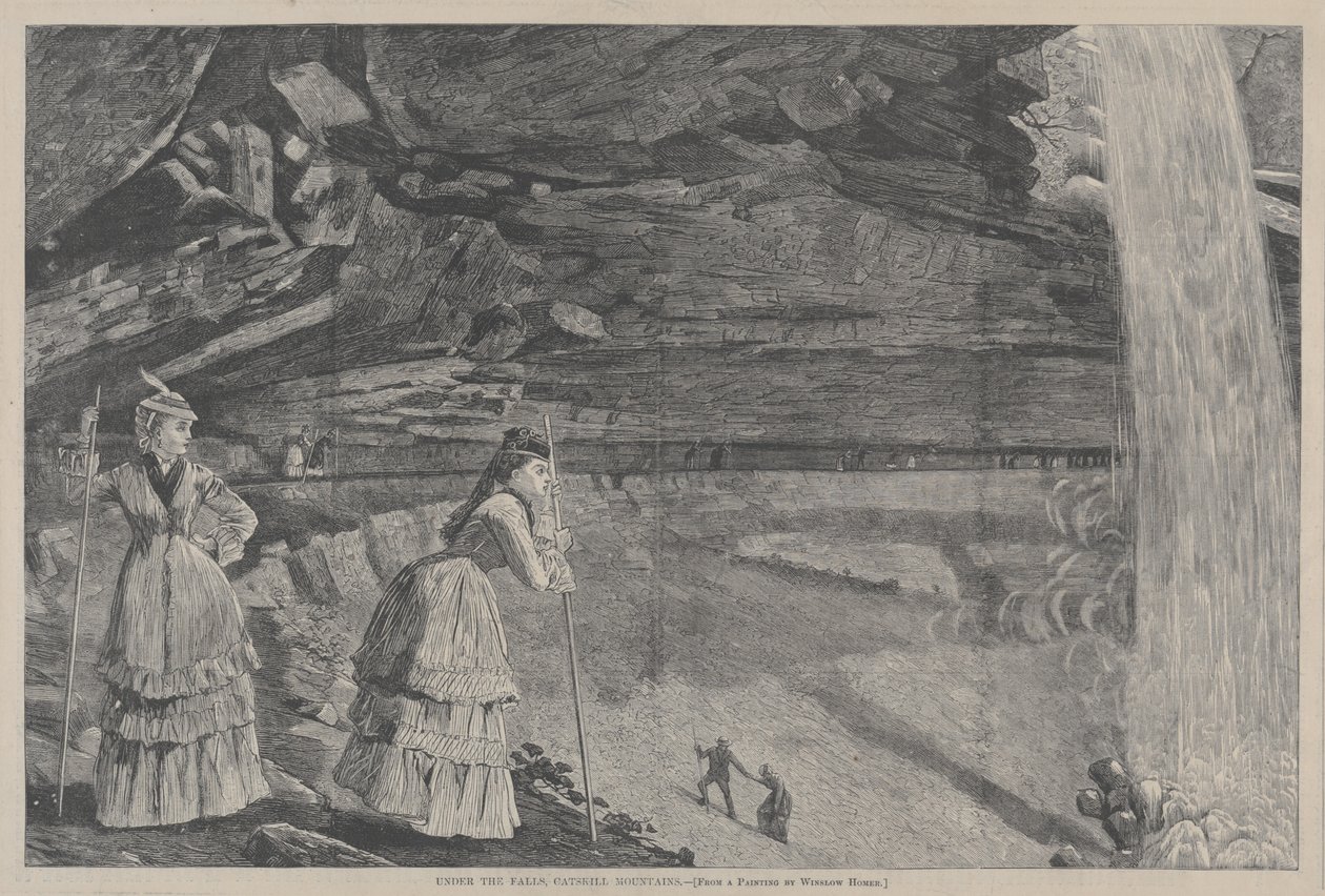 Under the Falls, Catskill Mountains (from a Painting by Winslow Homer) by Winslow Homer