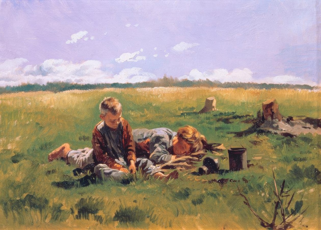 Boys on a Meadow by Wladimir Jegorowitsch Makowski