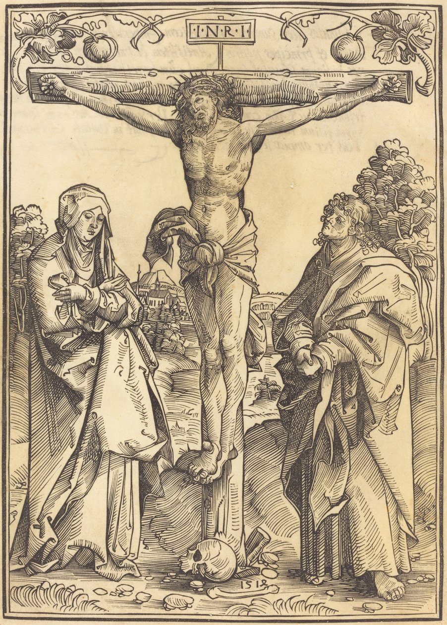 Christ on the Cross with Mary and John by Wolf Traut
