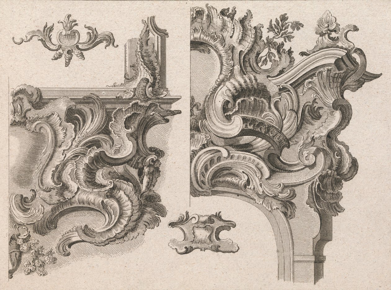 Suggestion for the Decoration of Lower Right and Top Right of an Altar Frame by Wolffgang Christoph Mayr