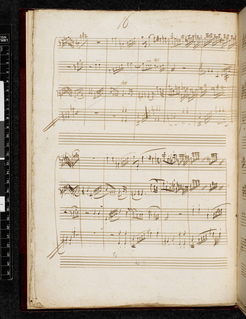 Adagio and Fugue in C minor, K. 546, Add. 28996, f.10v by Wolfgang Amadeus Mozart