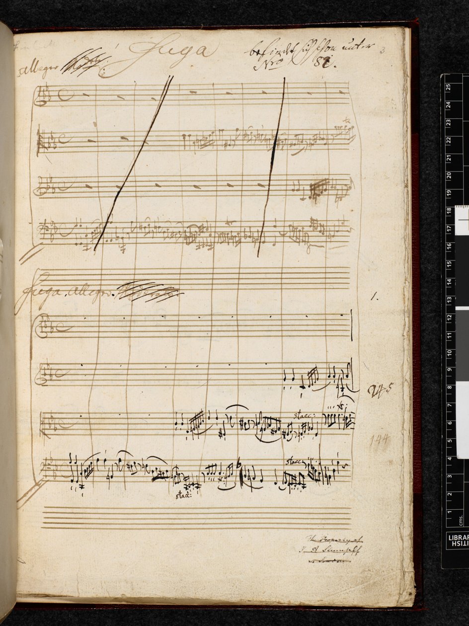 Adagio and Fugue in C minor, K. 546, Add. 28996 f.3r by Wolfgang Amadeus Mozart