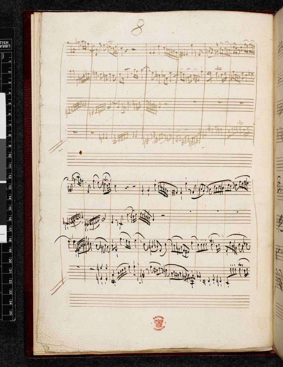 Adagio and Fugue in C minor, K. 546, Add. 28996, f.6v by Wolfgang Amadeus Mozart