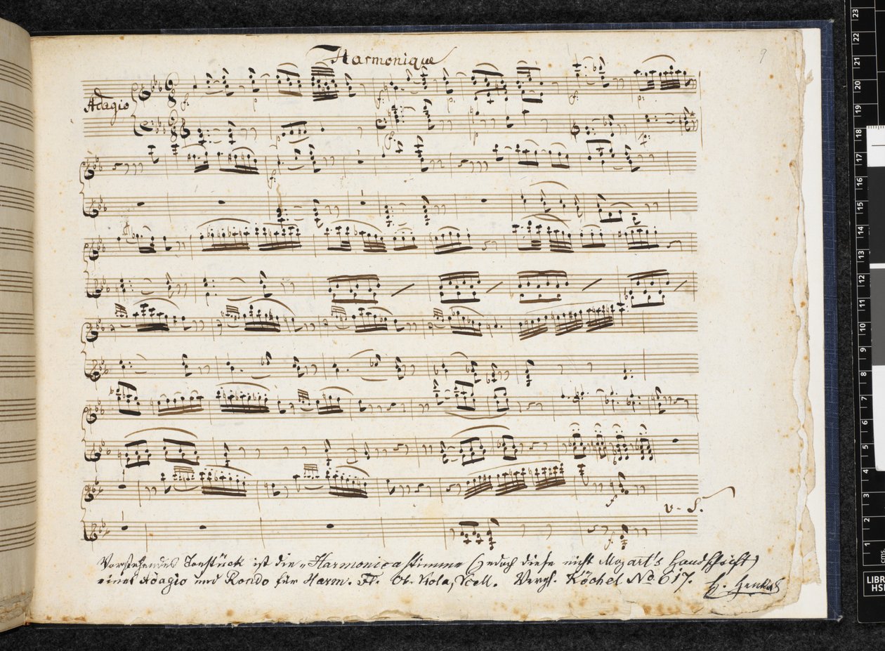 Adagio and Rondo in C minor/major for armonica, flute, oboe, viola and cello by Wolfgang Amadeus Mozart