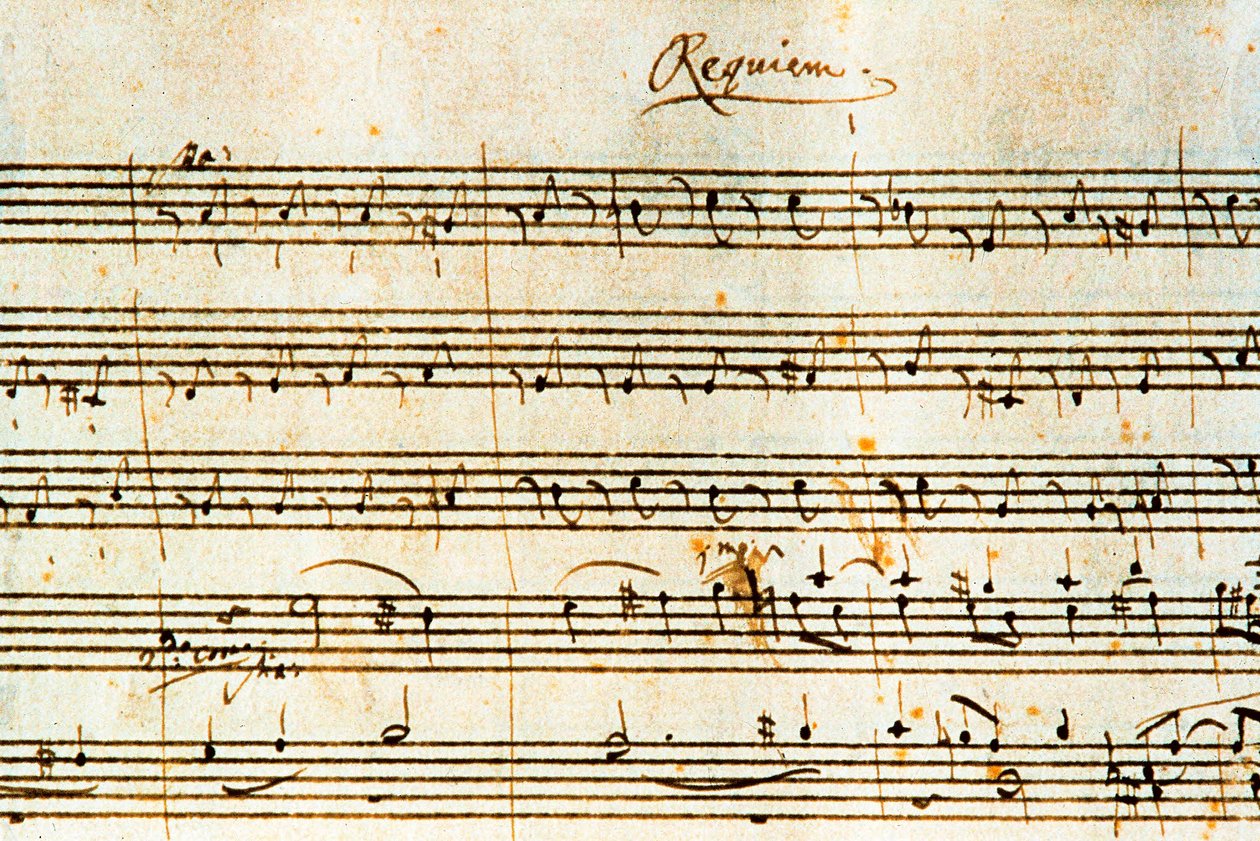 Autograph score of Requiem, K. 626 by Austrian composer Wolfgang Amadeus Mozart by Wolfgang Amadeus Mozart