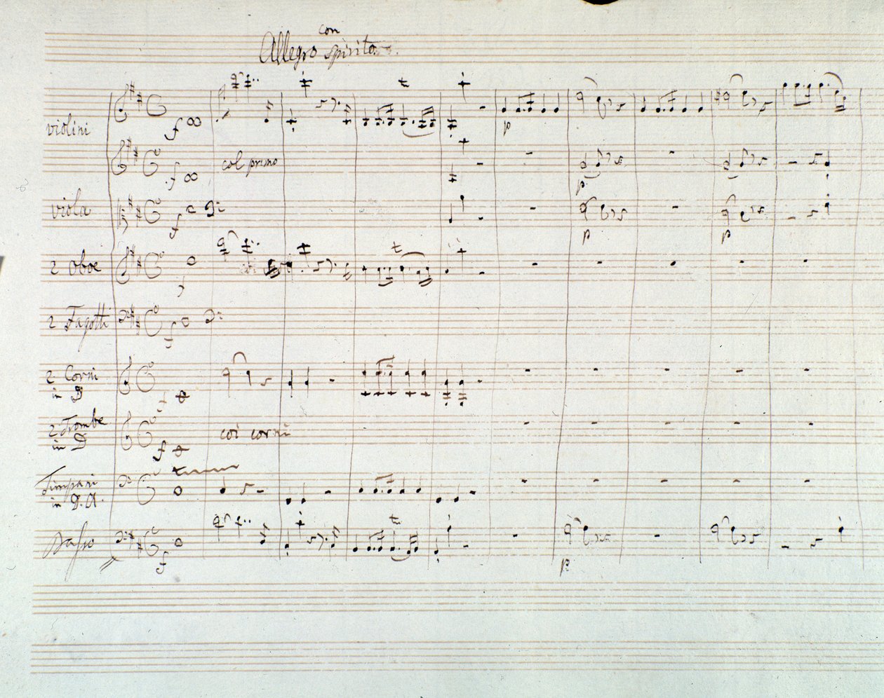 Page of musical score of Symphony No. 8 in D major, by Mozart by Wolfgang Amadeus Mozart