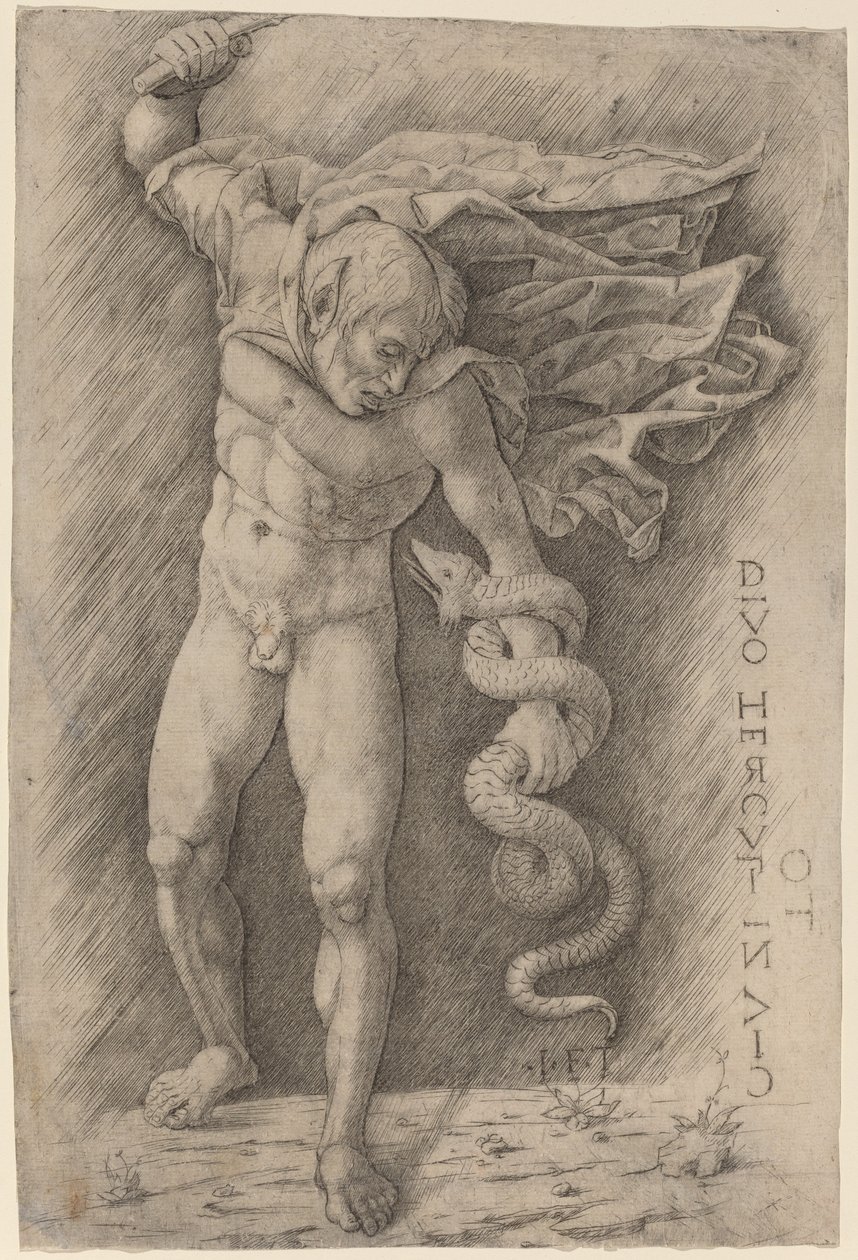 Faun Battling a Snake by Workshop of Andrea Mantegna