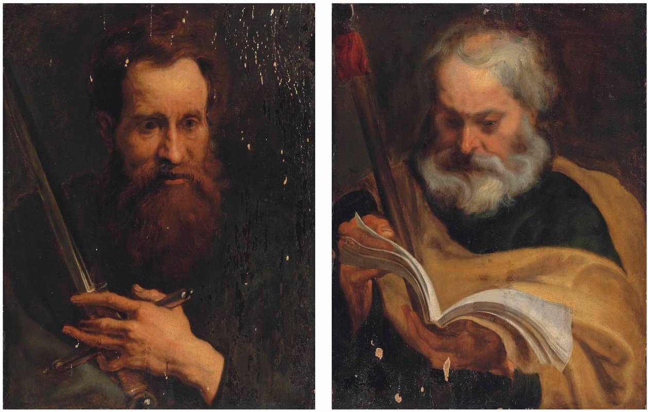 Pendants of apostles Saint Paul and Saint Thomas by Workshop of Anthony van Dyck