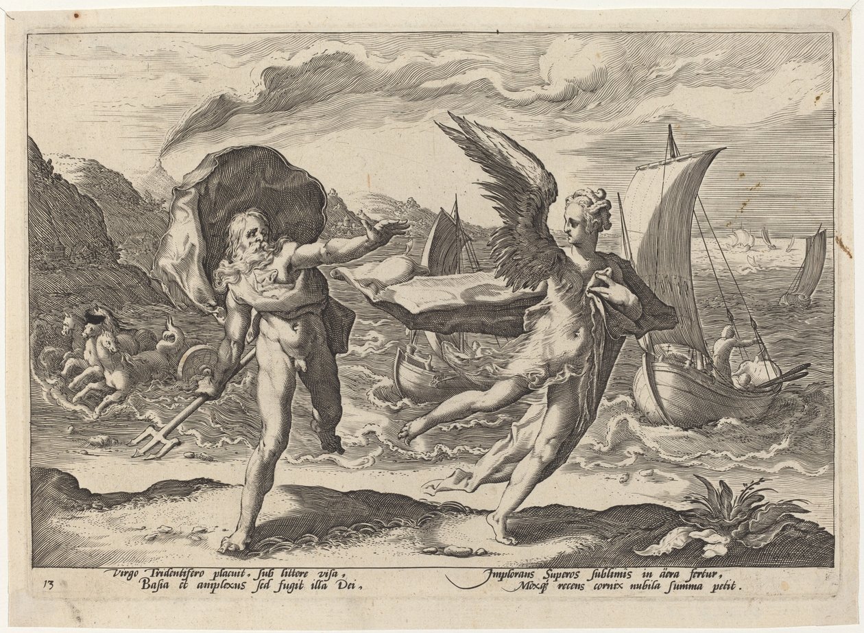 Coronis Changed into a Crow by Workshop of Hendrick Goltzius, after Hendrick Goltzius