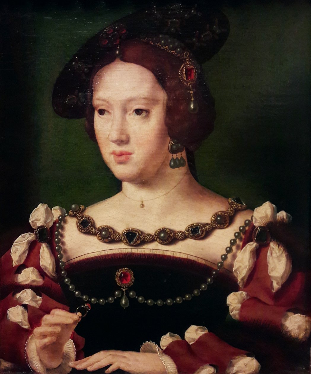 Portrait of Eleonora of Austria, Queen of France (1498-1558) by Workshop of Joos van Cleve