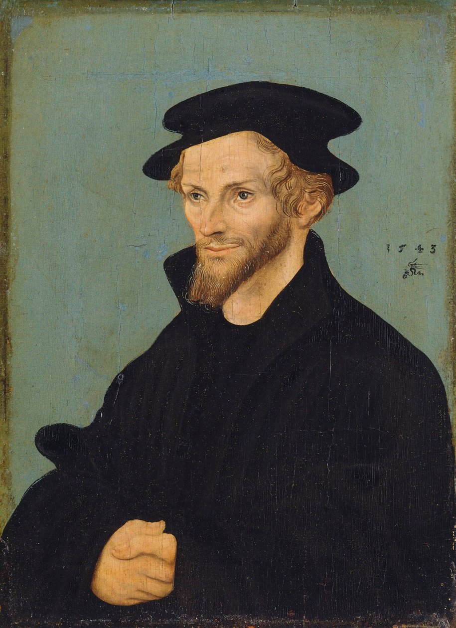 Portrait of Philipp Melanchthon by workshop of Lucas Cranach the Elder