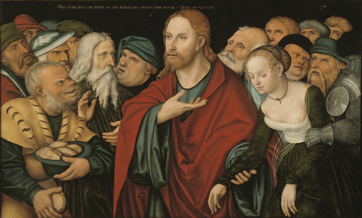 Christ and the Woman Taken in Adultery by workshop of Lucas Cranach the Elder