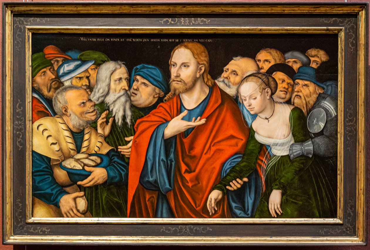 Christ and the Woman Taken in Adultery by workshop of Lucas Cranach the Elder