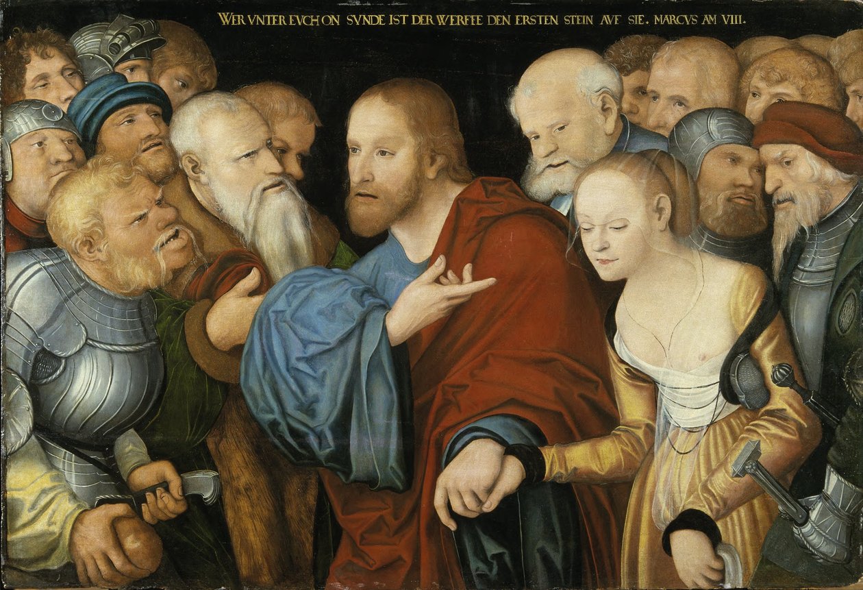 Christ and the Woman Taken in Adultery by workshop of Lucas Cranach the Elder