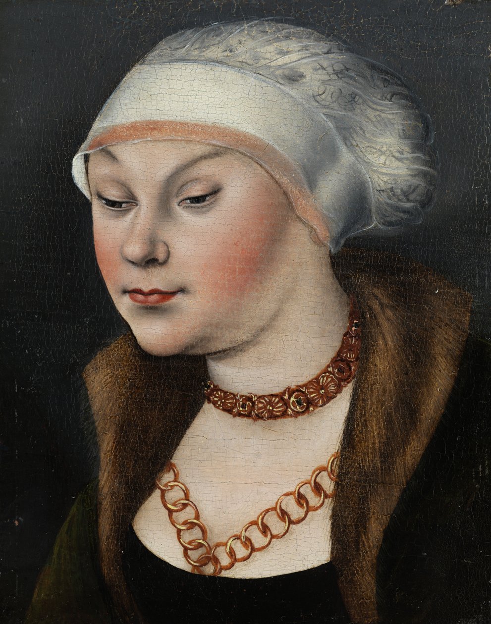 Head of a Woman with a White Bonnet by workshop of Lucas Cranach the Elder