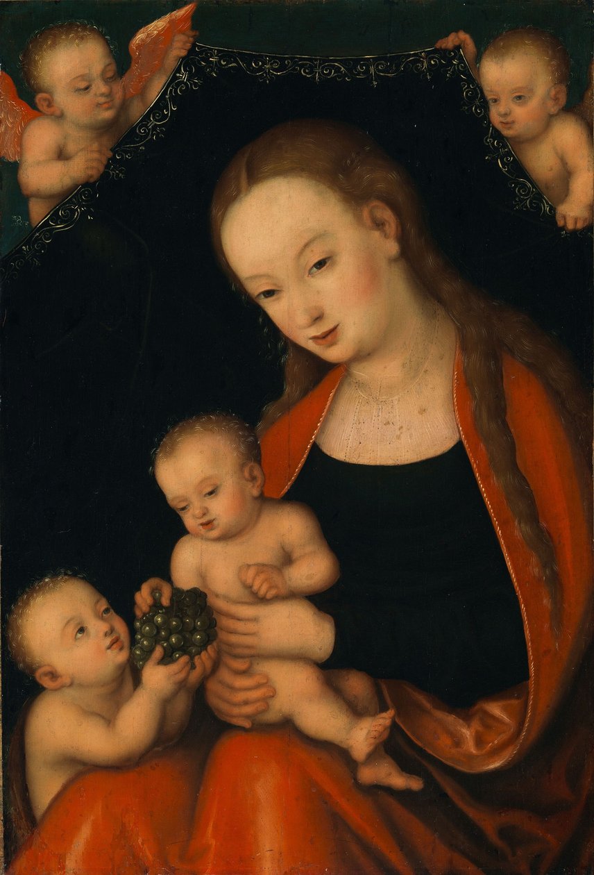 The Virgin and Child with Infant John the Baptist and Angels by workshop of Lucas Cranach the Elder