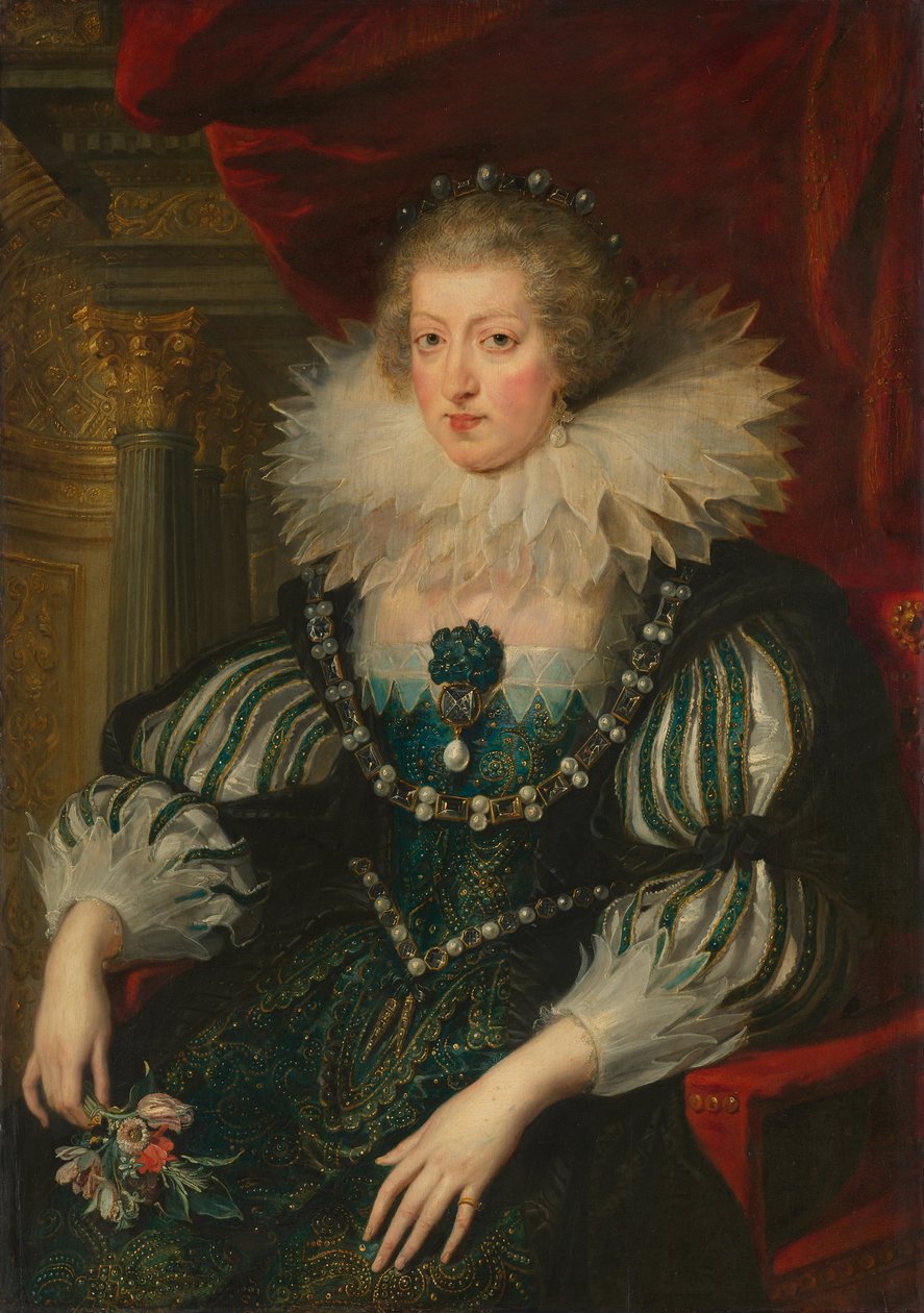 Anne of Austria (1601-66). Wife of Louis XIII, King of France by Workshop of Peter Paul Rubens